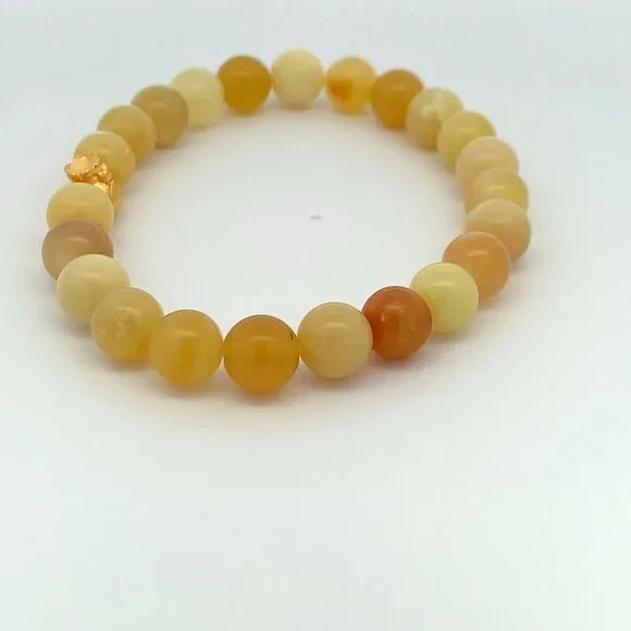 24K Gold Money Bag Lucky Charm Bracelet Gemstones Natural Yellow Opal Multicolor - Picture 4 of 8